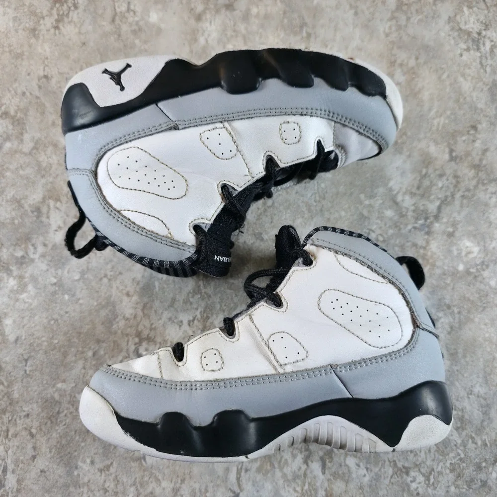 Jordan 9 Retro BT Shoes Toddler Size 9C White Black Wolf Grey 401812-116 Kids OG